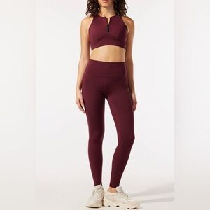 Savage X Fenty Locked & Lifted Legging & Half-Zip Bra Set | Wine Night Purple
